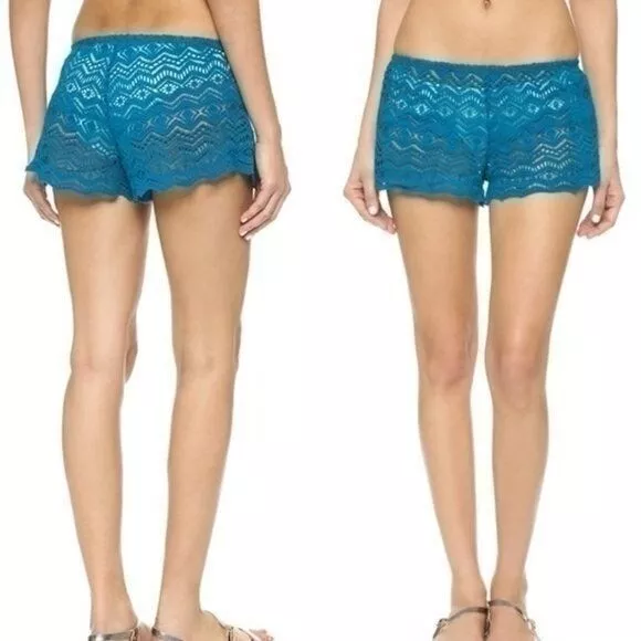 Eberjey x Revolve Desert Star Sam Beach Shorts in Teal size S/M NWT