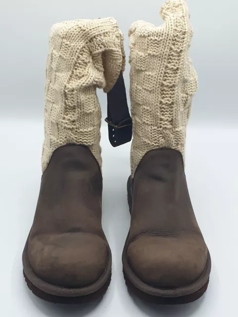 UGG KIANDRA LUXE Cotton Knit with Brushed Suede Size 4.5 Burgundy Cordovan 24.99 PicClick UK