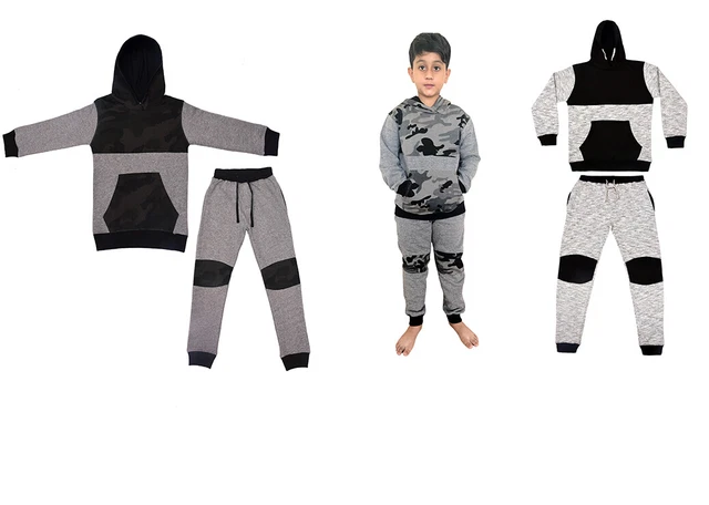Boys Tracksuit Set Fleece Kids Pull Over Hooded Jogging Bottoms and Hoodie UK