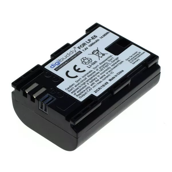 digibuddy Akku kompatibel zu Canon LP-E6 / LP-E6N Li-Ion - 1900mAh