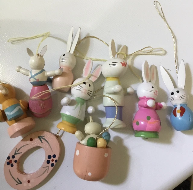 Miniature Ornaments For Easter Floral Tree Eggs Bunnies