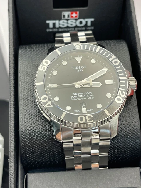 Tissot Seastar 1000 Powermatic 80 Black Dial Black Rubber Strap Watch For Men - T120.407.37.051.00 main image 0