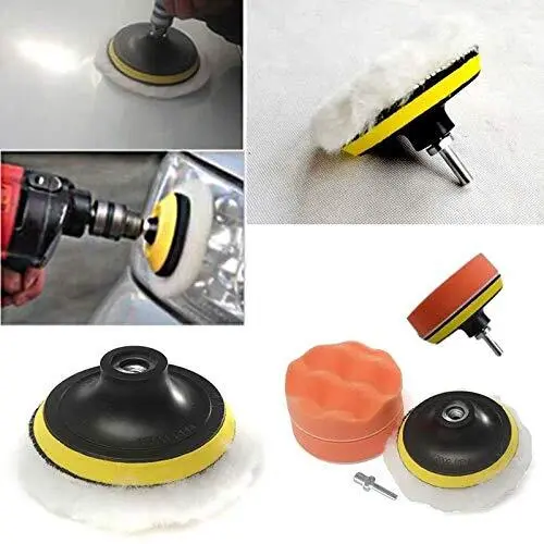 Foam Drill Polishing Cone Ball Pads Kit Car Hub Waxing Buffing Wheel  Polisher ui