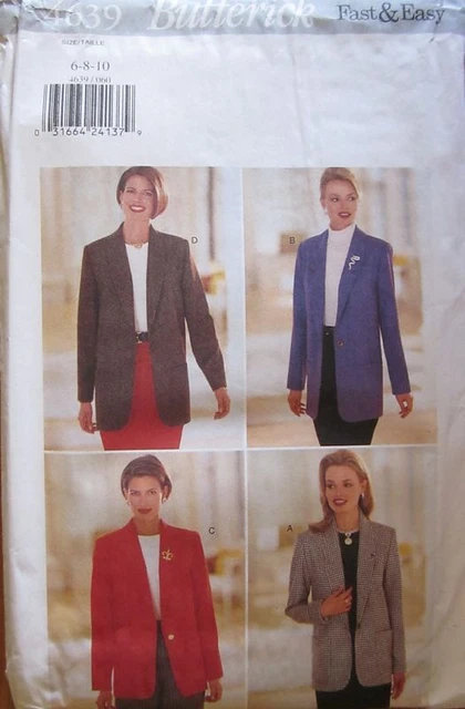 4639 Vintage Butterick SEWING Pattern Misses Jacket Blazer OOP UNCUT Very Easy