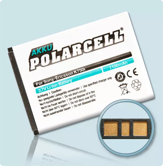 PolarCell Akku für Sony Ericsson K750i W810i W800i K610i W350i BST-37 Batterie