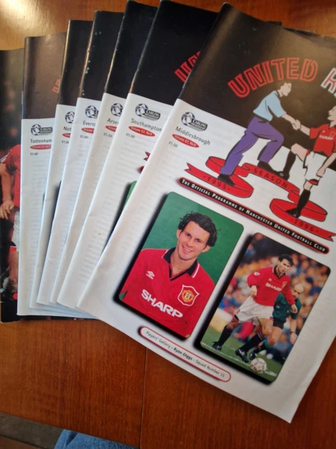 MANCHESTER UNITED BULK Match Programmes Season 1995/96 £12.00 - PicClick UK