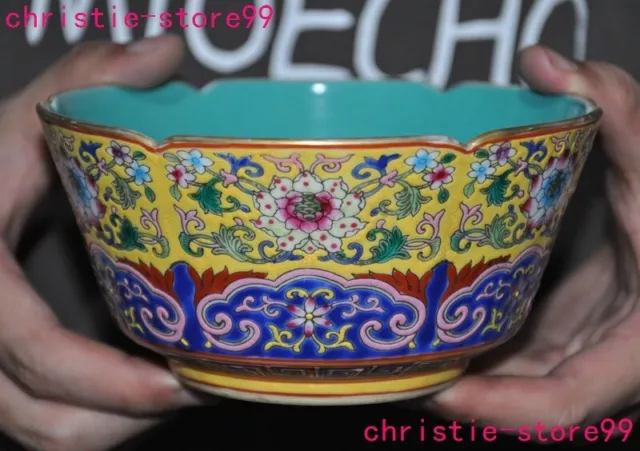 6'' Marked “雍正” Dynasty palace China enamel porcelain Gilt lotus Tea cup Bowl