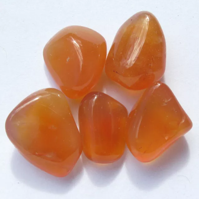 CARNELIAN 5pc LOT Crystal Healing Polished Natural Orange Gemstone Tumbled