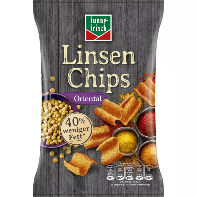 Funny Frais Lentilles Chips Oriental Croustillant Épicée Végétarien