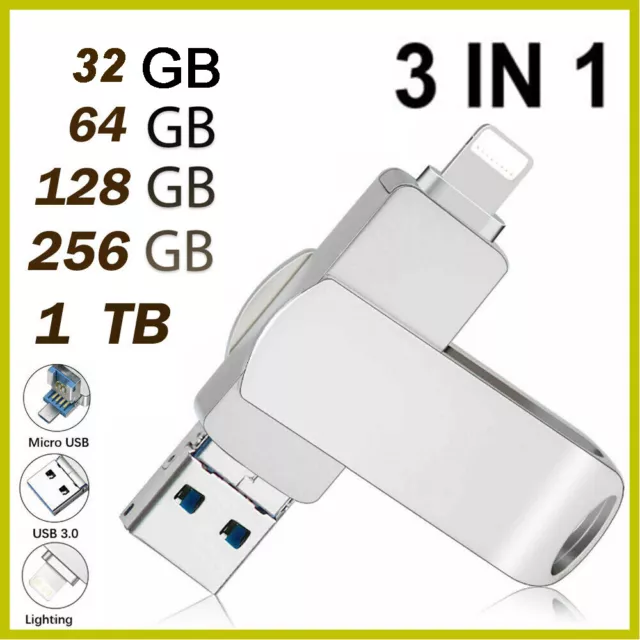 32/64/128/256/1TB USB 3.0 chiavetta di memoria flash OTG per iPhone iPad iOS