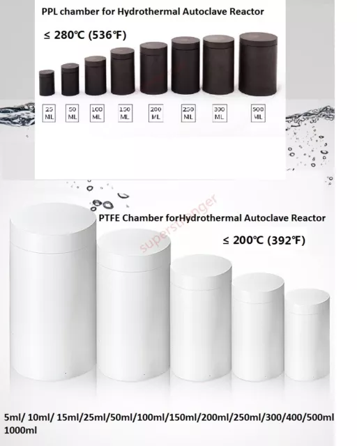 5/10/15/25/50/100ml-1L PTFE/PPL Chamber Liner for Hydrothermal Autoclave Reactor