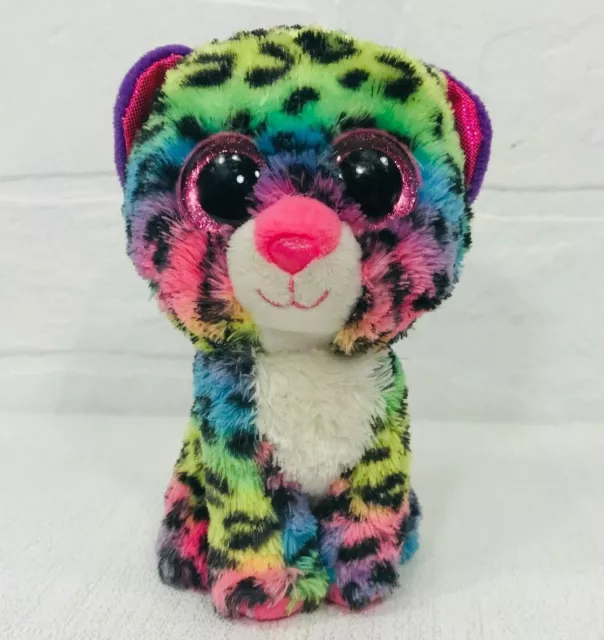 2016 Ty Beanie Boo's Dotty 6" Leopard Plush Stuffed Animal pink sparkle eyes
