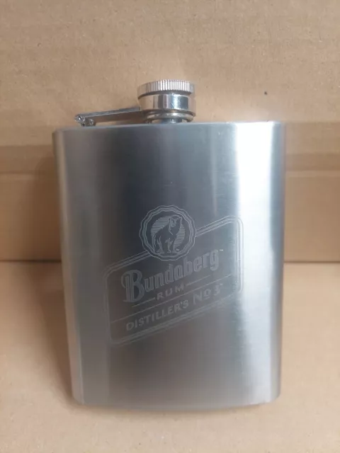 Bundaberg Rum Distillers No 3 Metal Hip Flask  - Bundy Bear Rare Item