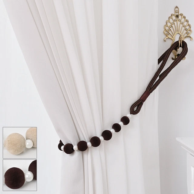 Curtain Rope Pearls Tie Backs Window Tiebacks Holdbacks Pearl Curtain Accessory