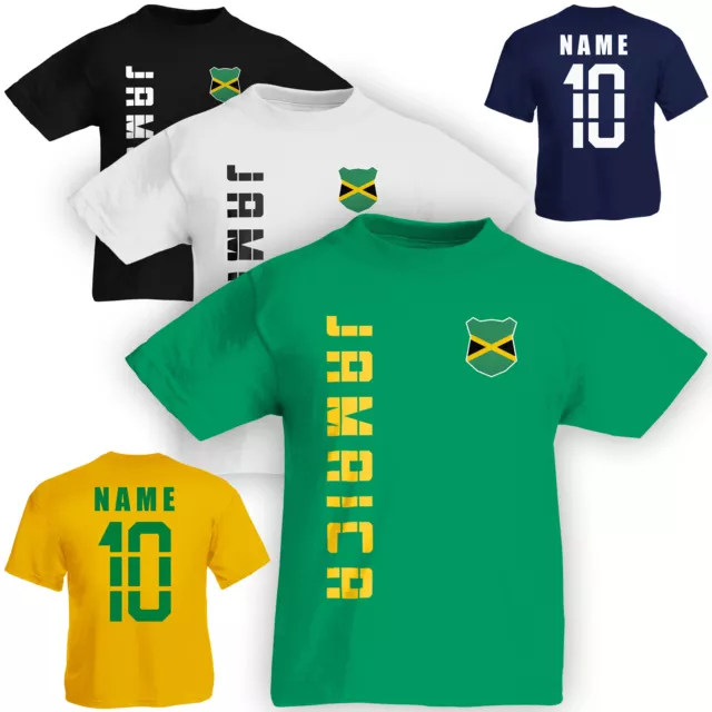 Kinder T-Shirt Trikot Jamaika Jamaica inkl. Name & Nummer S M L XL XXL Fussball