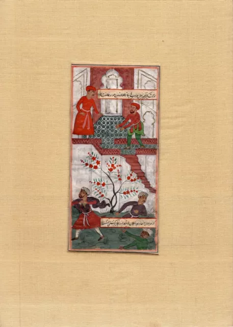Five Indian Miniatures, 18th c. manuscript gouache on paper