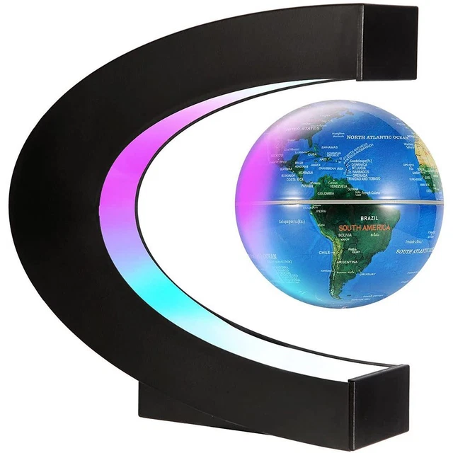 Adorno mapa del mundo luz LED flotante bola flotante magnética