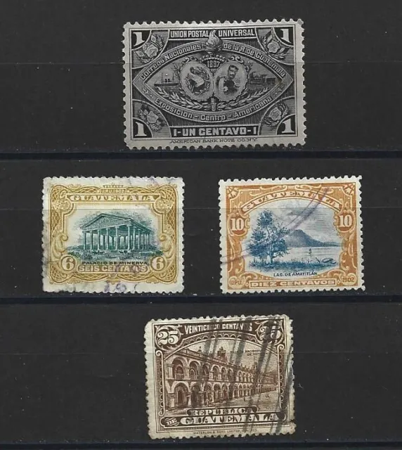 GUATEMALA -  lot de 4 timbres oblitérés de 1897 à 1922