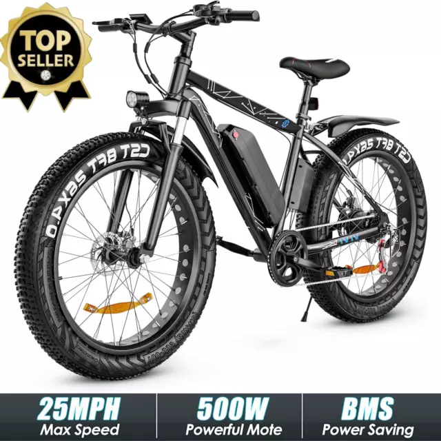 500W Electric Bike,20/26'' Mountain Bicycle Commuter Ebike 25/20mph for Adults