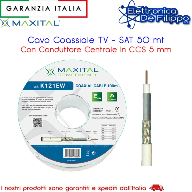 ITC SA-59BL - Cavo Coassiale TV - SAT CCS 59 Di 5mm Blu - 2