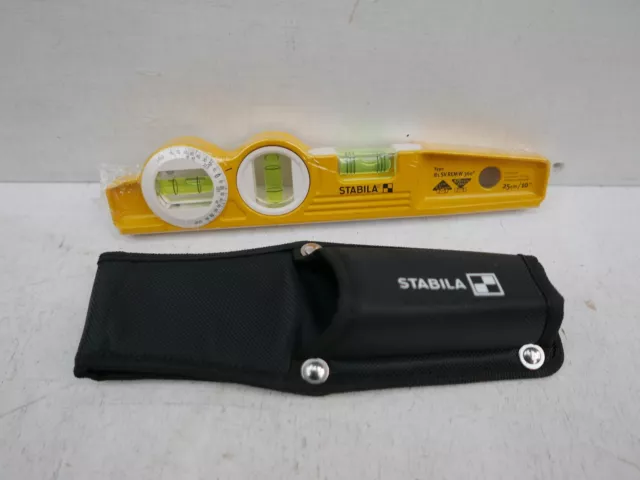 Stabila 81Sv Rem W 360* 25Cm 10" Magnetic Spirit Level + Belt Holster 16670