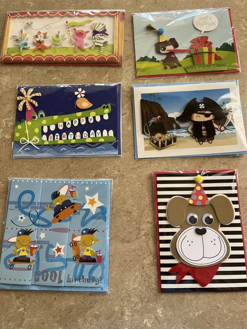 Six (6) Burgoyne 3-D Children’s Birthday Cards NWT