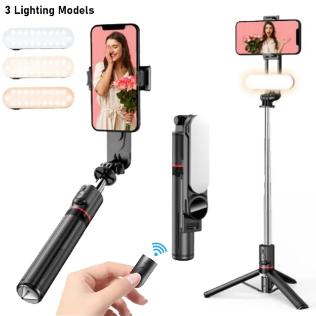 Universal 43" Selfie Stick Tripod Stand for Cell Phone with Bluetooth Remote US