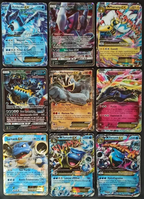 Lot 9 Cartes Pokémon Ultra Rares Ex Gx Méga Promo - FR
