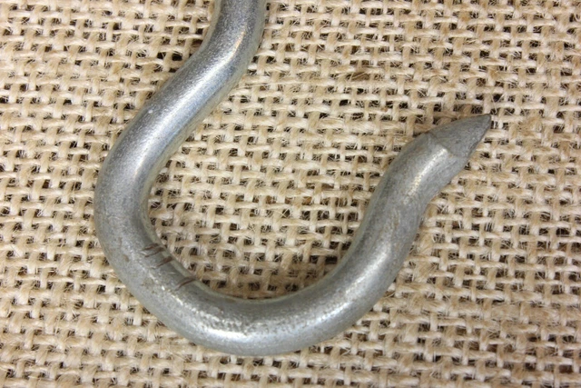 2 old hanging Plant Hooks 3 7/8” pointed vintage wash line swing 7