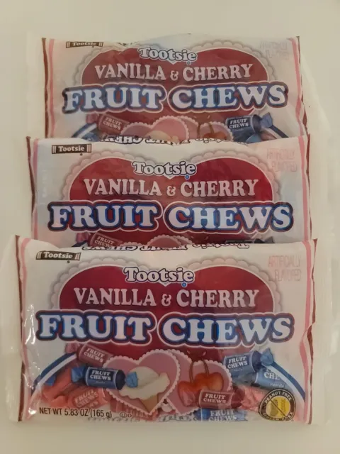 Tootsie Roll SPECIAL EDITION- VANILLA & CHERRY Fruit Chews - LOT OF 3 BAGS
