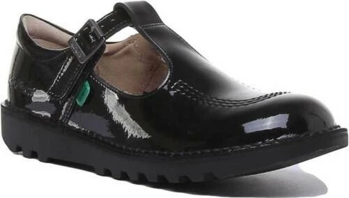 Kickers SD Kick T Core Ragazzi Pelle Scarpe IN Nero Taglia UK 3 - 6