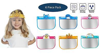 Kids Face Shield Safety Cover Guard Reusable Full Protection Visor 6 Pack