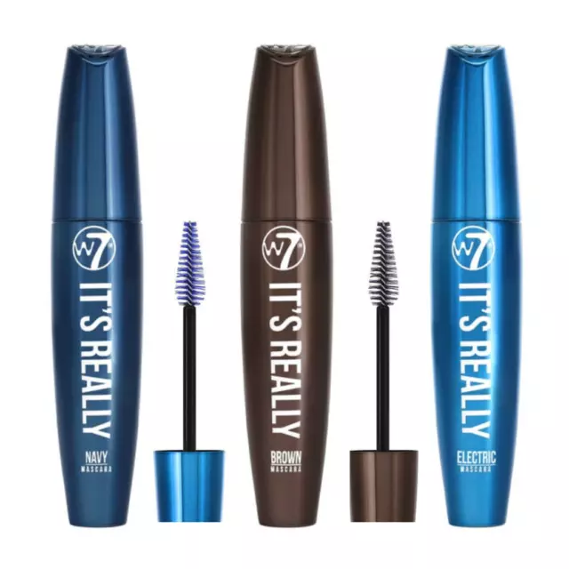 W7 It's Really Coloured Mascara Lengthening Blue Navy or Brown