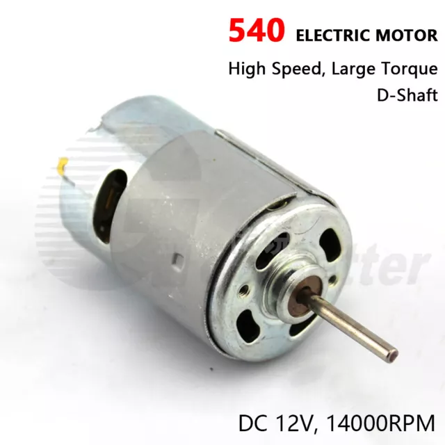 Micro 540 Electric Motor DC 12V 14000RPM D Shaft Carbon Brush for Power Tool DIY