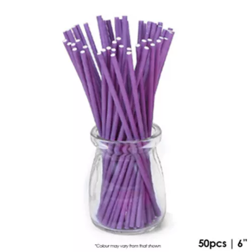 Coloured Lollipop Sticks 6 Inch - Purple