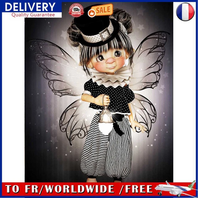 Diamond Painting 5D DIY Big Eyes Doll Wing Full Round Drill Picture (A4057)
