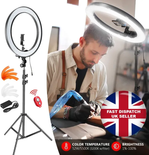 Neewer 18" inches Dimmable Lightning Kit LED Ring Light Camera Photo Video UK