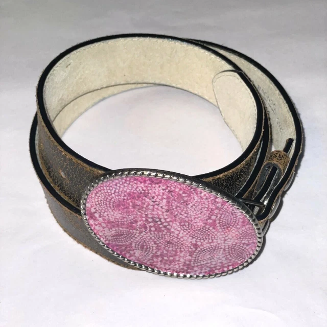 EUC Vintage 90s Loopty Loo Belt Large Art Deco Style Buckle Women's Small 30"
