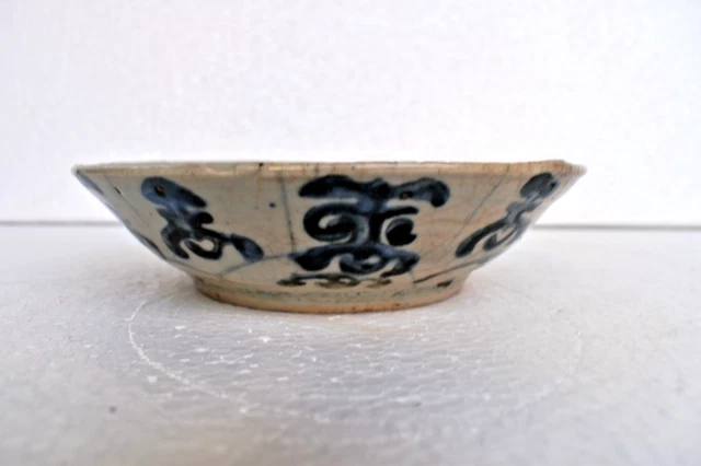 ANCIEN CHINOIS BLEU Blanc Ming Dynastie Soupe Assiette Bol Swatow