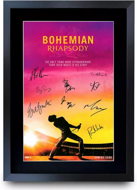 Bohemian Rhapsody Rami Malek A3 Poster gerahmt Autogrammbild für Filmfans