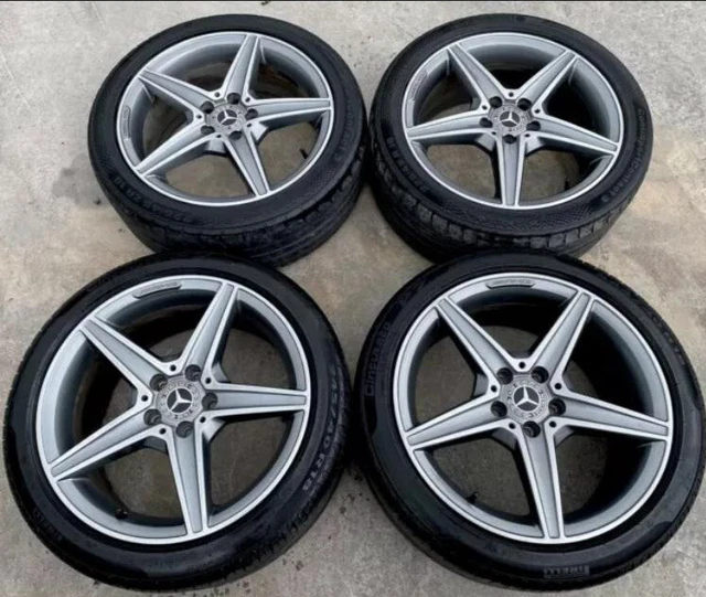 GENUINE SET OF 4 18” Mercedes Amg Alloys & Tyres Diamond Cut C A Cla E ...