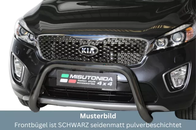 Frontbügel Edelstahl schwarz für KIA Sorento 2015 - 76mm ABE Frontschutzbügel