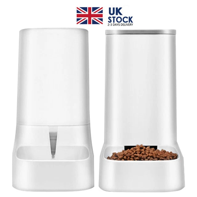 AUTOMATIC PET FEEDER Cat Dog Food Dispenser Dish Water Large Fountain