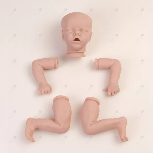 Lifelike DIY Reborn Doll Kits Unpainted Vinyl Silicone Babies Kit Unfinished Set 3