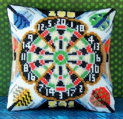 Darts Mini Cushion Cross Stitch Kit, Sheena Rogers Designs