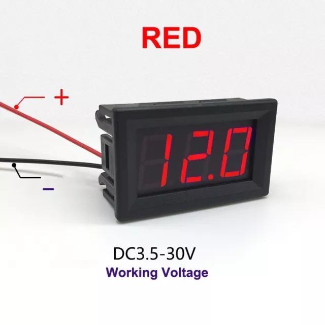 LED 12V ~ 24V Digital Display Voltmeter Car Motorcycle Voltage Gauge Panel Meter