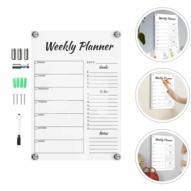 Acrylic Message Writing Board Child Family Planner Whiteboard Weekly Dry Erase