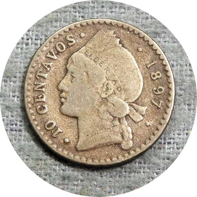 elf Dominican Republic 10 Centavos 1897 A Philadelphia Mint