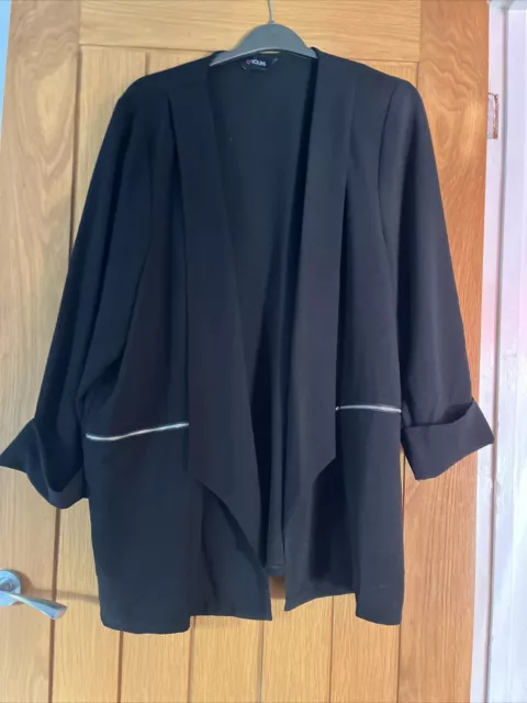 Black Yours Smart Jacket/ Blazer Size 24 VGC