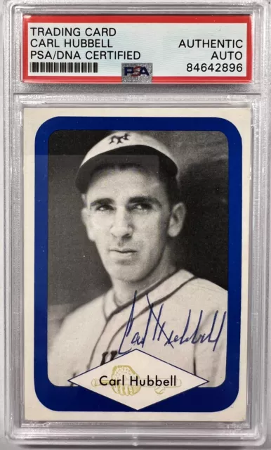 1975 Great Plains Greats Carl Hubbell HOF Slabbed Auto Signed Card PSA